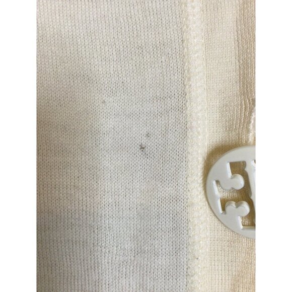 Tory Burch Button Front Cardigan Sweater Long Sleeves V Neck Beige XS - Picture 5 of 6